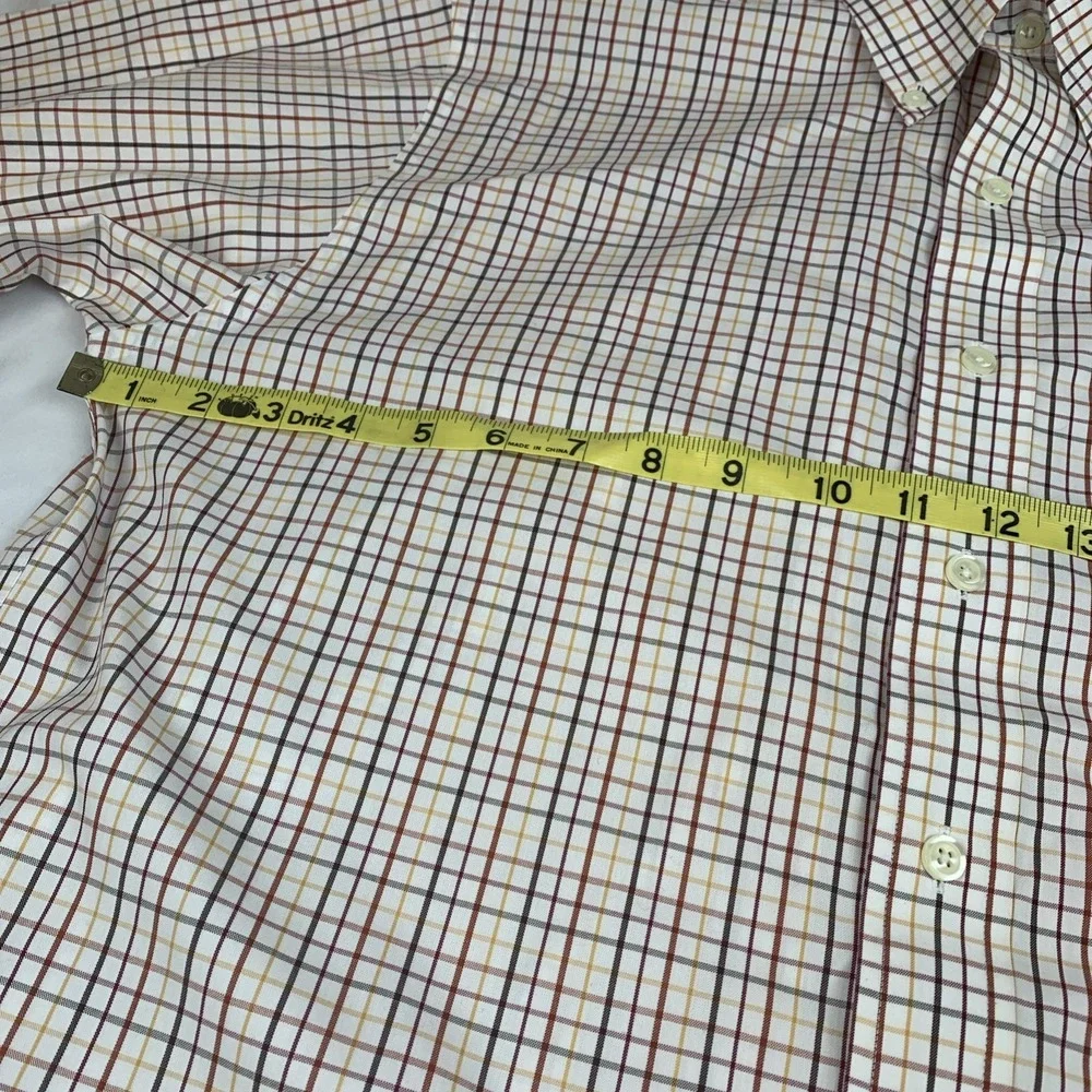 Brooks Brothers Men's Med Long Sleeve Checked Dress Shirt Cotton Non Iron‎